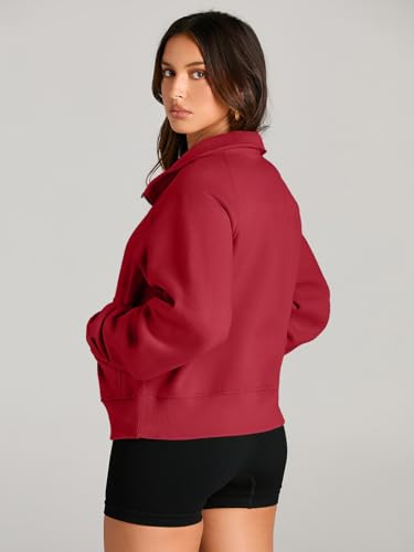 Image of AUTOMET Womens Sweatshirts Half Zip Cropped Pullover Fleece Quarter Zipper Hoodies 2026 Fall Fashion Outfits Clothes