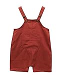  PengGengA Salopette Courte Enfant Garçon Filles Décontracté Combinaison Rouge 80cm
