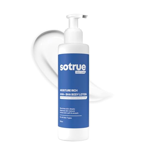 Image of Sotrue Moisture Rich AHA BHA Body Lotion with 0.5% Salicylic Acid, Glycolic Acid & Shea Butter | Gently Exfoliates, Deep Hydration for Smooth & Soft Skin | For All Skin Types