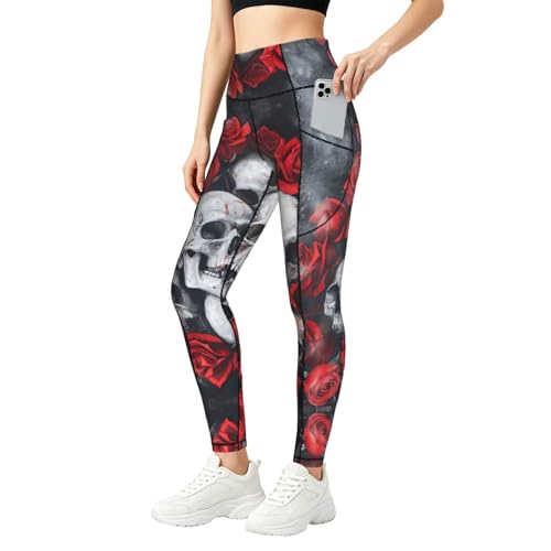 Pantalones de yoga de cintura alta para fitness y running estampado gótico