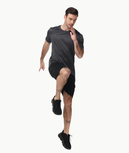 Image of 3 Pack Mens Swim Shirt Rash Guard Workout Shirts UPF 50+ Short Sleeve Fast Dry Sun Protection Lightweight Water Shirt