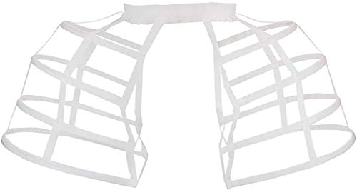BPURB Pannier Petticoat Women Victorian Bustle Cages Hoop Skirt Cage Skirt A-white