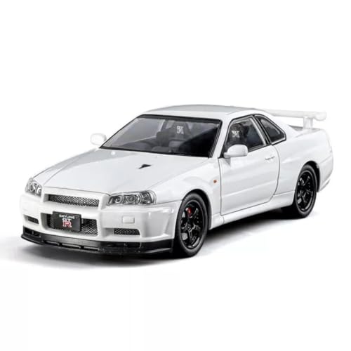 Image of 1:24 Scale Nissan Skyline Toy Car | Metal Pullback Diecast Car for Kids with Openable Doors, Sound, Light Effects Toy for Car Enthusiasts (Color As Per Available)