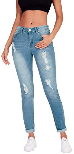 Image of Women's High Waisted Jeans for Women Ripped Skinny Stretch Jeans Distressed Butt Lifting Denim Pants