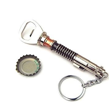 Bottle Opener Keychain with Handle Modeled after Luke Skywalker's Lightsaber from Star Wars: Return of the Jedi