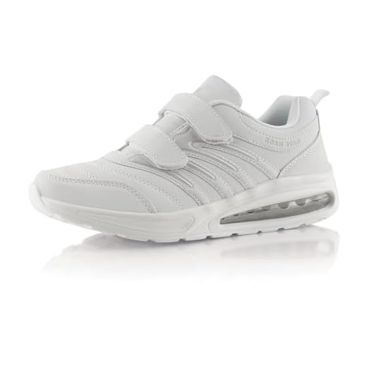Fusskleidung® Damen Herren Laufschuhe Dämpfung Sportschuhe leichte Turnschuhe Weiß Weiß EU 40