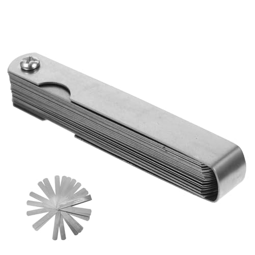 MUCKLILY 1 Set Stainless Steel Feeler Gauge Silver Plastigauge Valve Thickness Gauge Guitar Tool