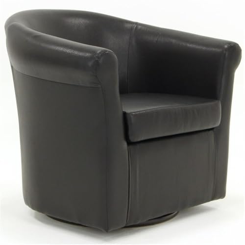 Sillón giratorio tapizado cuero sintético Negro miniatura 1