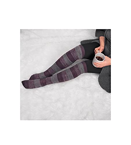 Image of Women's Stripe Over the Knee Sock Size 6-11 (PlmGry)