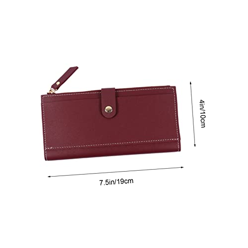 KESYOO 1pc Multifunctional Wallet for Women Multi-card Holder Purse Wine for Daily Use Easy Open and Close for Storing Cards and Receipts2