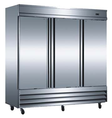 Omcan 50028 81" 66.5 CU Stainless Steel Commercial Reach in Cooler Refrigerator | Fridge.com