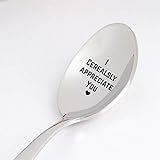 Appreciation Gift Engraved Spoon Gift - I Cerealsly Appreciate You | Funny Gift For Cereal Lover - New Job Gift | Graduation Gift For Teens | Social Worker Gift | Gift For Husband Boyfriend -7 Inch