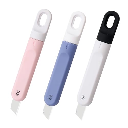 qifuwanjingfeng Box Cutter,Retractable Box Opener, Package Opener, Easy Slide Retractable Cute envelope opener for opening daily express boxes, envelopes, packages, paper tapes and more
