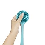 DNC Soft Silicone Back Scrubber Shower Bath Body Brush with Long Handle (Blue) - Image 3