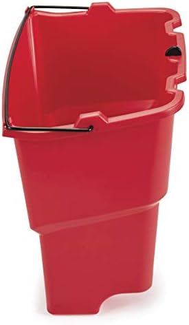 Rubbermaid Commercial Products Dirty Water Bucket for WaveBrake 2.0 35 Qt. Mop Bucket System, 18-Quart Capacity, Red, 14" x 9.8" x 15.2"