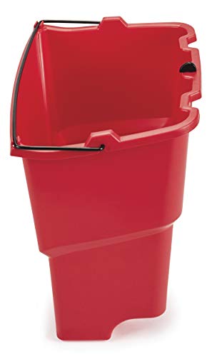 Rubbermaid Commercial Products Dirty Water Bucket for WaveBrake 2.0 35 Qt. Mop Bucket System, 18-Quart Capacity, Red, 14" x 9.8" x 15.2"