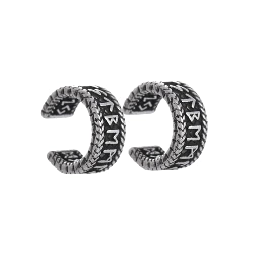 Viking Ear Cuffs Earrings, Norse Runes Non Piercing Clip on Earrings, Archaic Rune Ear Cuff for Women Men
