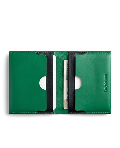 Image of DailyObjects Green Even Bi-Fold Card Wallet | Men | Premium Design | Full-Grain Leather | Gents Wallet Branded | Handcrafted | Guys| Card Holder | Dedicated Sleeve| 4 Card Slots| Dual-Tone Colourways
