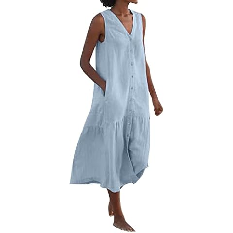 Keepink Casual Summer Maxi Dresses with Pockets Cover