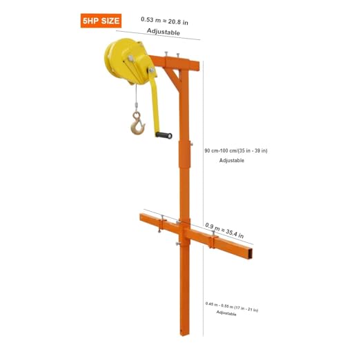 Air-Conditioner Lifting Outdoor Unit Hoist Tool Hand Winch Self-Locking Mechanism with Support Bracket for 3HP/5HP Air-Conditioner (Color : 10Meters 1800lbs Winch) (5hp Bracket+15m 1800lbs Winch)