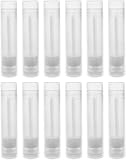 Handy Basics Lip Balm Empty Container Tubes 3/16 Oz (5.5ml) Pack of 12 Natural Translucent Color