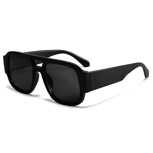 TYA Retro Oversized Aviator Sunglasses for Women Men 2026 Square Double Bridge Trendy Sun Glasses UV400