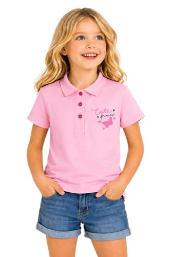 Image of DYCA by Bodycare Girls Polo Neck Half Sleeves T-Shirt, Cotton Printed Tshirt, Everyday Wear T Shirt (Print May Vary)