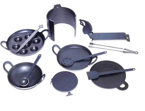 Image of Epoch Essentials Iron Kitchen Set Toys for Kids | Kitchen Set for Girls | Iron Miniature Cooking Set for Girls & Boys | Kitchen Toys for Kids Real Cooking Set