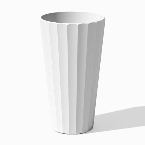 Image of Veradek Column Series Tall Planter - Tapered Outdoor Planter with Shelf