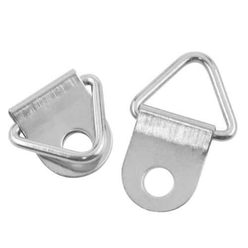 Image of Picture Frame Triangle Hook 23x10mm Picture Frame Hooks for Back of Frame Ring Picture Hangers for Hanging Clocks, Oil Paintings and Art Frames 100PCS