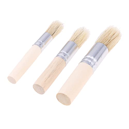 LIFKOME DIY Art Crafts Painting Tools 3 Pcs Stencil Brush Set Oil Watercolor Painting Supplies Comfortable Handle