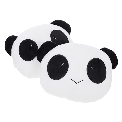 GOOHOCHY 2個 車用ネックピロー パンダデザイン ソフトで滑らかな質感 人間工学に基づく首サポート 通気性良好 カー用ヘッドレスト枕 快適ド