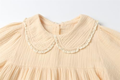 Mud Kingdom Girls Shirts Peter Pan Collar Lace Long Sleeve Cute Blouse Casual3