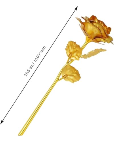 Image of Yadava Artificial Red Rose Flower for Valentine Day Gift Romantic Gift for Girlfriend Boyfriend Husband Wife | Cute Star Keychain, Message Bottle & Love Cards in Premium Gift Box (Golden Bouquet)
