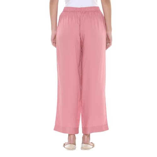 Image of BIBA Viscose Rayon Solid Straight Casual Palazzos