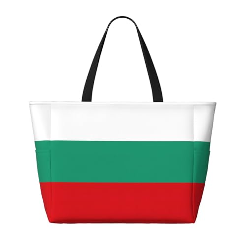 Bulgarian Flag Large Capacity Foldable Tote Bag Women Beach Tote Bag Handbag Gym Bag Travel Shopping Bag2