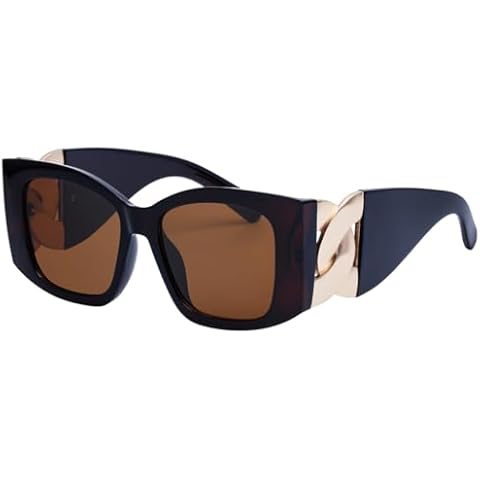 YXE Retro Cat Eye Oversized Women's Fashion Sunglasses, Large (BROWN/BROWN) Cover