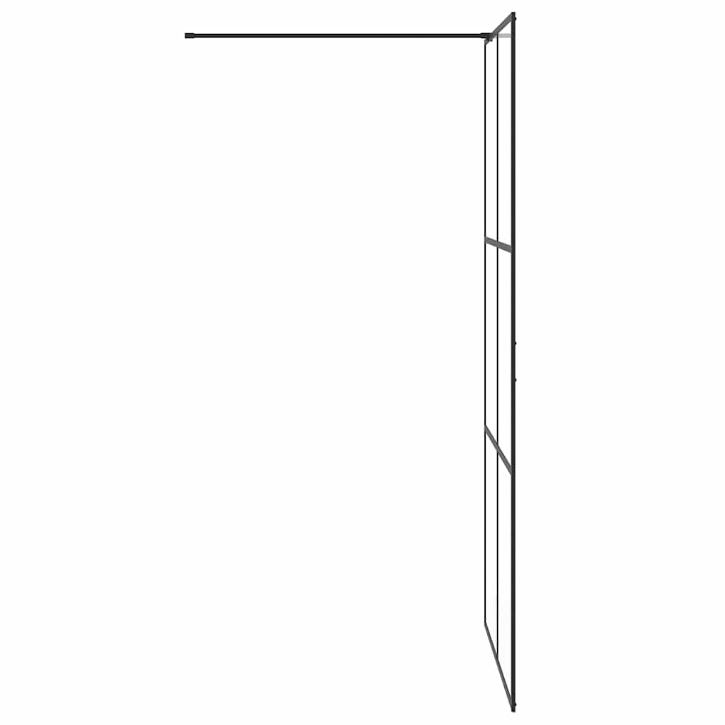 Mampara de ducha de cristal templado transparente de 100 x 195 cm, pared lateral con marco de aluminio, cristal de seguridad de 5 mm, perfil ajustable, antisalpicaduras para baño moderno