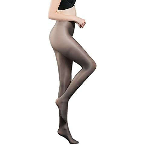 Metelam Women's Shiny Tights 70 Den Thickness Plus Size Footed Stockings Pantyhose (Grey) Cover