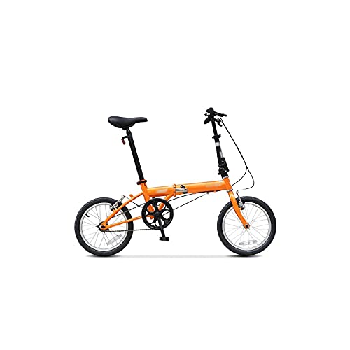 HUANGSHENZX Bike Folding Bicycle Dahon Bike High Carbon Steel Single Speed Urban Cycling Commuter Adult Bike (Color : Orange) 
