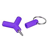 Livoty Audio Splitter Y Jack Male to 2 Female M/F 3.5mm Stereo Earphone (Purple)