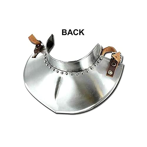 Image of AnNafi Gorget Armor, Medieval Armour Renaissance Collar Steel Gorget Neck Armor, Metal Armor Costume Wearable for Adult, Reenactment SCA LARP Cosplay Men Drama & Halloween Ren Faire Costumes