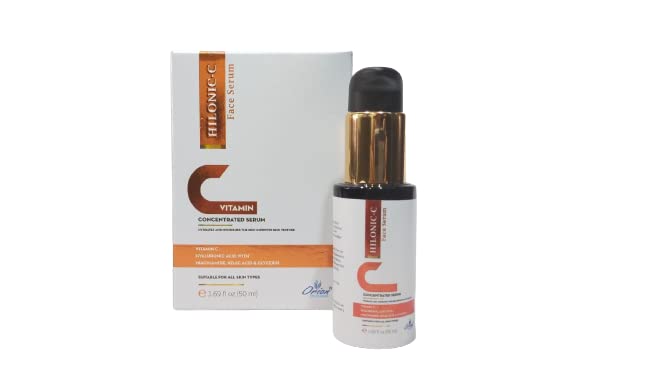 Image of ORION HILONIC-C FACE SERUM VITAMIN C 20% KOJIC ACID 1% FERULIC ACID 0.5% Hyaluronic Acid for Skin regeneration Boost Skin Collagen Brighten Hydrate Plump Skin Anti Aging Wrinkle Facial Serum (50ML)