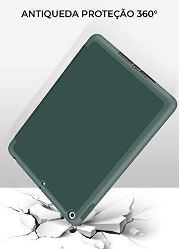 Capa Novo Ipad 7ª, 8ª e 9ª Geração 10.2″ WB - Premium Slim Antichoque com Compart. Para Pencil Verde