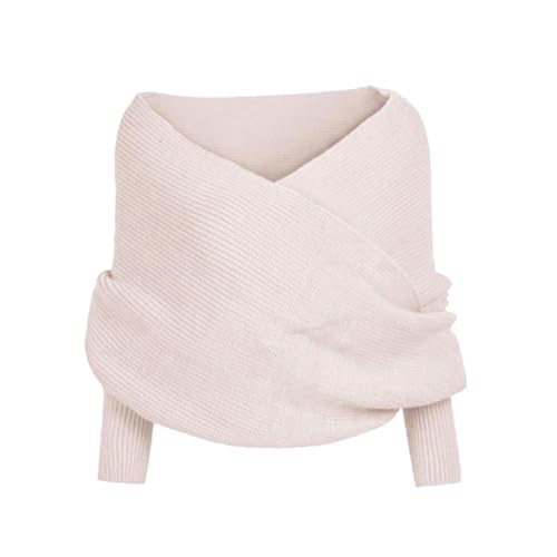 Aniyan Strickschal mit Ärmeln Damen Schal & Schulter-Poncho 2-in-1 Leicht & Warm Herbst Winter Schultertuch Elegante Strick Wraps für Frauen (Beige)