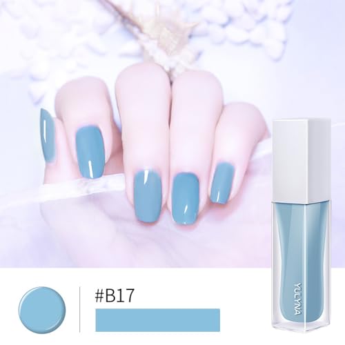 Nail Varnish, Ice Blue Nail Polish, 8ML Gel Nail Polish Quick Drying & Odorless Nail Gel No Need Lamp Non Toxic Odorless Nail Polish for Women and Girls - Image 7