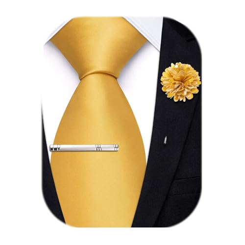 Image of Hi-Tie Men's Extra Long Solid Satin Tie Set 63 Inch /70 Inch Formal Necktie