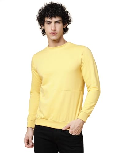 Image of Rigo Terry Solid Printed Winter Wear Sweatshirt for Men | Round Neck Sweatshirt for Men | Full Sleeves Sweatshirt for Men