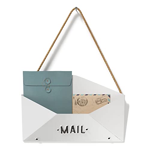 Barnyard Designs Wall Envelope Mail Organizer Rustic Vintage Decorative Mail Holder for Home and Office Decor 12” x 8.25”