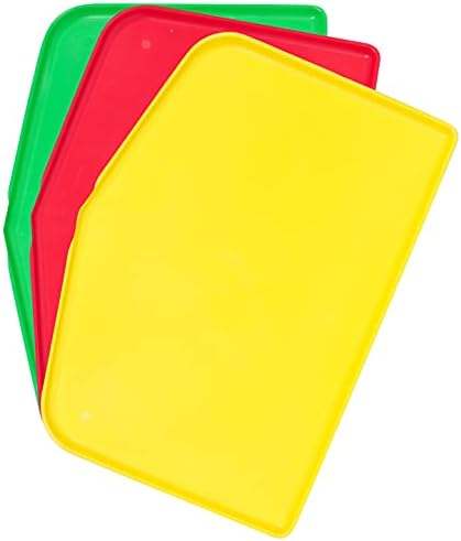 Chop Keeper Chopping Tray with Raised Sides and Easy-Guide Funnel, Red, Green and Yellow, 3-Pack - Argee RG909/3